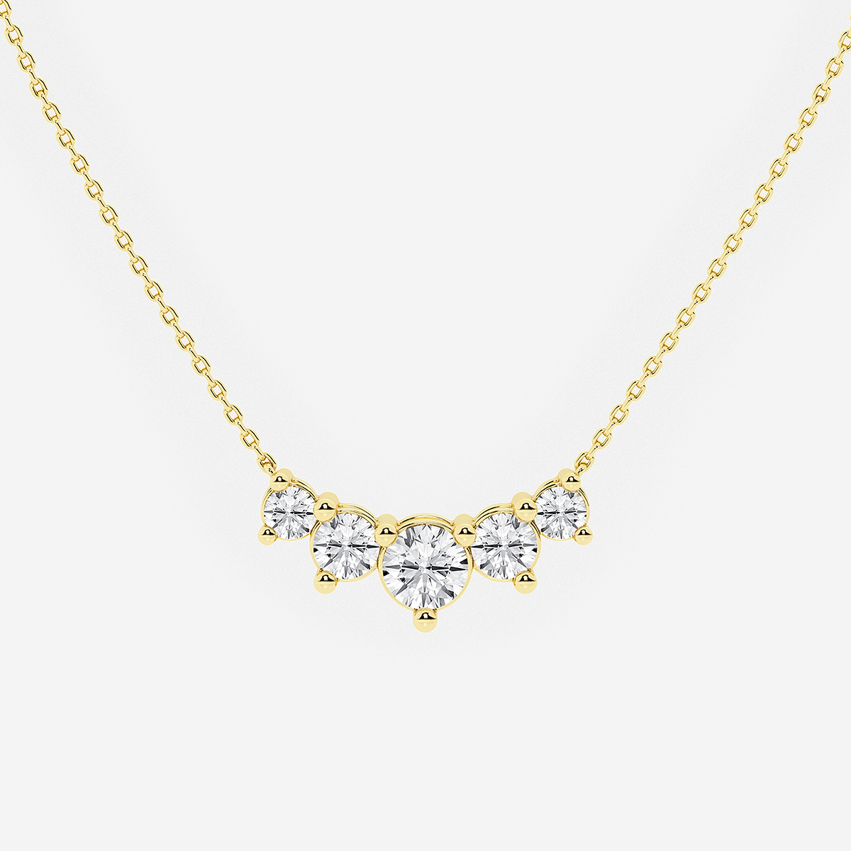 Additional Image 1 for  2 ctw Round Lab Grown Diamond Five Stone Demi Eternity Necklace